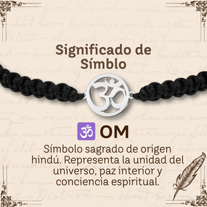 Destiny filo acciaio inossidabile braccialetto con simbolo OM nero e argento perla d'acqua dolce accessorio protettivo fortunato minimalista - Product Image 6