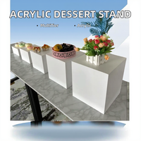 Acryl Weiß Dessert Buffet Kuchenständer Snack-Ständer Kalte Speisen Teepausen-Präsentationsständer Set 5 Hochzeit Weihnachten Tischdekoration