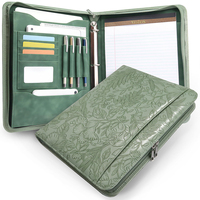 Porte-documents professionnel Haoran avec logo personnalisé, organiseur à fermeture éclair, classeur à 3 anneaux, lot de porte-documents