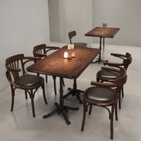 Ensembles de mobilier de restaurant en bois massif au design élégant pour hôtels et bars, sièges de banquettes, tables et chaises de salle à manger, faciles à nettoyer