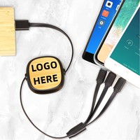 Bambou 4 en 1 Multi Data Chargeur Câble Logo Personnalisé Tpe Rétractable Mirco Charge Rapide Usb vers Type C Câble pour Promotion Cadeau