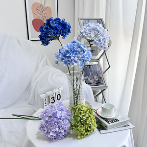 Fleurs artificielles Queyiyi, hydrangea à tige unique, 216 pétales, tissu brossé, décoration de mariage et de la maison - Product Image 2