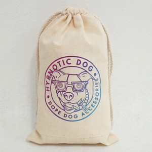 Sac cadeau promotionnel avec logo personnalisé, imprimé à l'écran, en toile de coton naturel, sac à cordon - Product Image 4