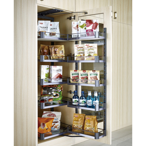 Custom Modern Metal Glass Magic Corner <b>Kitchen</b> Food Hidden Pantry Cabinet Cupboards Tall <b>Storage</b> Larder In-Cabinet Installation - Product Image 4