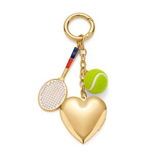 Nuevo Llavero Colgante de Raqueta de Tenis Ligero con Forma de Corazón, de Aleación de Zinc con Impresión UV, Tejido a Mano, de Moda, de Venta Caliente - Product Image 1