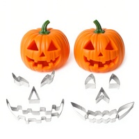 Ensemble de 19 outils de sculpture de citrouille d'Halloween en acier inoxydable, kit de découpe de Jack O'Lantern avec sac de rangement