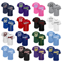 Seragam Jersey Baseball Berkualitas Tinggi Polos Custom Bordir Logo Sublimasi Kancing Lengkap Kaos Baseball Anak Muda