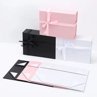 Boîtes cadeaux personnalisées de luxe en carton rigide avec fermeture magnétique, gaufrage, ruban et nœud, couleur unie, laminé rigide, matériaux recyclés, 2 mm