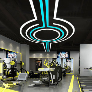 Hiện Đại Trần Đèn Chùm Treo Siêu Thị Chiếu Sáng Mặt Dây Chuyền Đèn Nhôm X Hình Dạng Treo Đèn Lõm Tuyến Tính Ánh Sáng - Product Image 1