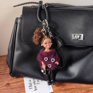 HECION Mini poupée princesse mignonne pour bébé, couleur violet foncé, avec pull, tenue du jour, porte-clés personnalisé DIY - Product Image 4