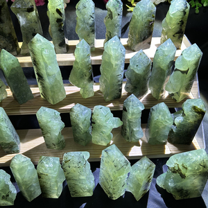 Kindfull liệu Prehnite tháp điểm tinh thần chữa bệnh tinh thể đá quý Prehnite rutiled Quartz Wands cho thiền - Product Image 1