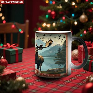 Frosted Black <b>Ceramic</b> <b>Mug</b> 11oz Heat Activated Color Changing Cup Festival Gift Bulk Supply - Product Image 2