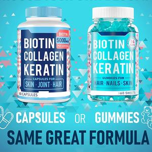 פרטי תווית ויטמינים אורגני ביוטין גמיה לשיער ציפורניים צמיחה ויטמינים ביוטין קולגן gummies אורגני ספקטרום מלא ויטמין - Product Image 3