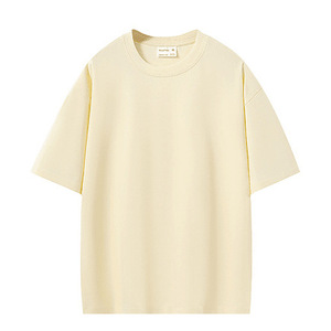 Camiseta de Manga Corta para Hombre, Tejido Jersey de Doble Hilo, 220g, Transpirable, Cuello Redondo, Color Sólido, Algodón Puro, Estilo Casual - Product Image 6