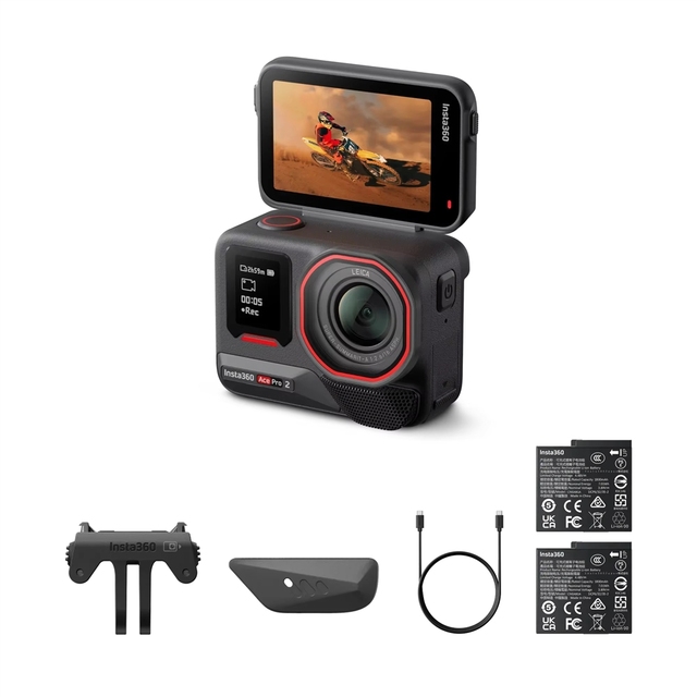 In Stock Insta360 Pro 2 8K HDR Waterproof Action Camera Co-Engineered 1/1.3" Sensor Dual AI Chip Leading Low-Light Performance