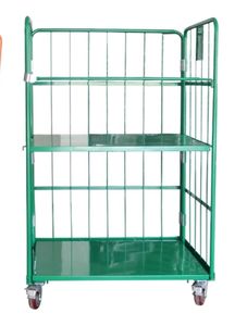 लॉजिस्टिक वेयरहाउस रोल केज कार्ट ट्रॉली प्लेटफॉर्म स्टील लॉजिस्टिक्स रोल कार्ट पिंजरे ट्रॉली - Product Image 5