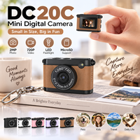 Kamera Gantungan Kunci Mini DC20C 2MP CMOS 720P 30FPS Layar IPS 0.96" Lampu LED MicroSD Baterai 70 Menit Android Berbagi 5 Filter