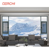 Ventanas de vidrio templado modernas ventana abatible de aluminio eficiente de energía exterior personalizada