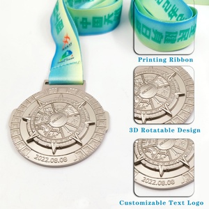 Medallas de Maratón al por Mayor, Fabricantes de Medallas Deportivas de Metal Dorado, Premios de Carrera con Diseños Giratorios, Medallas Personalizadas para Maratón - Product Image 4