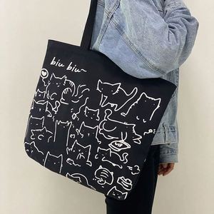 Bolso de Lona para Mujer, Moderno y Bonito, Tipo Tote, con Cierre, de Diseño, con Dibujos Animados, para Compras - Product Image 2