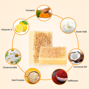 Savon Gommant Naturel Végan au Lait de Chèvre et <span class=keywords><strong>Curcuma</strong></span> pour Visage et Corps, Hydratant et Éclaircissant - Product Image 2