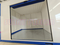 Conteneur de stockage portable pliable de 20 pieds avec deux portes latérales roulantes et cloison séparatrice, empilable