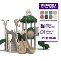 SageDelightRides Unité de jeu ODM avec toboggan double vague pour enfants, en LLDPE et tubes en acier galvanisé, modèle Town Square, vente en gros