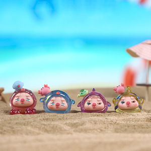 Figura de resina Yu Mo Ocean Piggy en caja sorpresa, mini juguete de cuentas del zodiaco, lindo y adorable, para niños de 8 a 13 años, regalo unisex. - Product Image 1