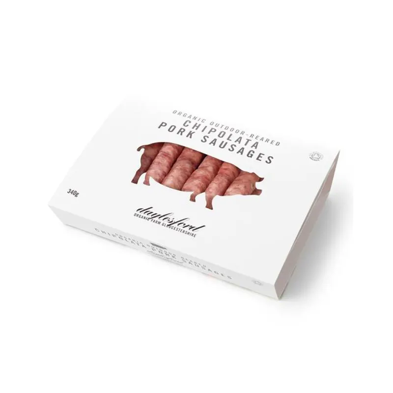 Weiße Papp fleisch verpackungs box für Schweine würste Rindfleisch Hammel brötchen mit benutzer definiertem Logo Klares Fenster Einzigartiges Design