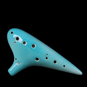 Ocarina en céramique 12 trous Alto C, artisanat effet craquelé, instrument de musique, fournie directement par l'usine - Product Image 3
