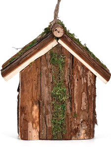Nid d'oiseau en bois écologique fait main, à suspendre en extérieur, avec un design carré - Product Image 4