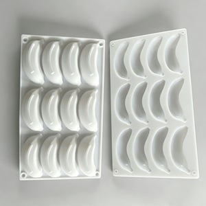 12-Cavity Banana <b>Silicone</b> Mousse Cake Mold For <b>Baking</b> Desserts And Chocolate Commercial Use Oven Safe - Product Image 4