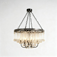 Lámpara de Araña de Cristal Estilo Americano Francés, Lujo, LED Regulable, Alto CRI 90, Tamaños Personalizados, Garantía de 3 Años para Iluminación de Sala de Estar