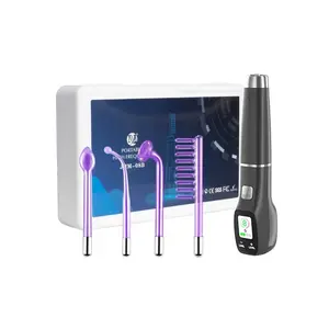 Mesin tongkat terapi frekuensi tinggi, mesin tongkat terapi frekuensi tinggi portabel 7 in 1 wajah frekuensi tinggi layar LCD untuk mengencangkan kulit
