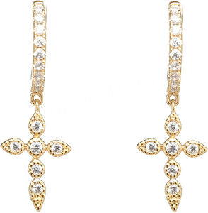 ต่างหูเงินแท้ 925 ดีไซน์ทันสมัย รูปทรงกางเขน ประดับลายพระเยซู แบบซ้อนได้ สไตล์นิรันดร์ - Product Image 4