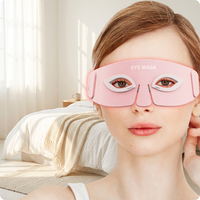Masque oculaire LED à lumière rouge pour le traitement des cernes, OEM, logo personnalisé, rose, en silicone, appareil de beauté pour les yeux, soin de la peau, masque oculaire à lumière rouge