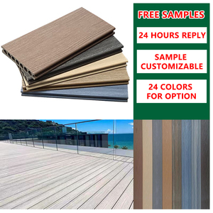 Legno di plastica composito pavimento esterno giardino terrazza 3D in rilievo venature di legno seconda generazione Co-estrusione WPC Decking - Product Image 3