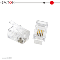 Connecteur de ligne téléphonique RJ45 RJ11 RJ9 RJ10 4P2C 4P4C avec contact en cuivre et boîtier en PC