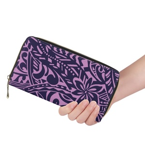 Polynesian Elei Tribal Design Custom High Quality All-<strong>match</strong> Women Clutch <strong>Purse</strong> Personal Compact Zip Organizer Leather <strong>Wallet</strong> - Product Image 1