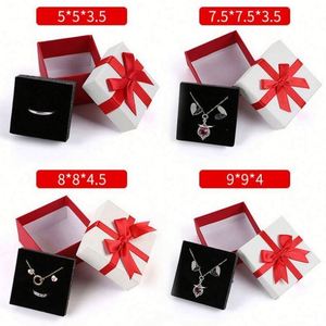 Luxury Black Bowknot <b>Earrings</b> <b>Gift</b> <b>Box</b> with Customized Design Hot Stamped Logo Lid for Women's Jewelry Storage - Product Image 3