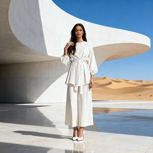 Robe Abaya Moderne Simple et Casual en Polyester Uni de Haute Qualité pour Femmes Musulmanes Nouvelle Mode Vente en Gros - Product Image 3