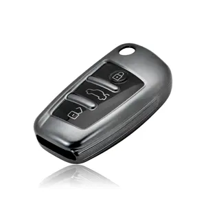 Hot Sale TPU Car Remote Key Cover Case Shell Fob For Audi 3 Buttons Key Protector Holder Auto Key Accessories