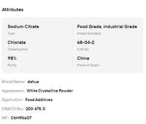 Citrato de sodio de grado alimenticio al 99%, polvo estabilizador para equilibrar la acidez y moderar el sabor de bebidas - Product Image 6
