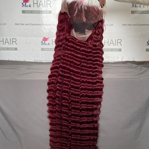 Perruques Lace Front 13x4 99J en Cheveux Humains, Densité 180%, Dentelle Transparente, Pré-Pluckées, 4 Textures Disponibles - Product Image 3