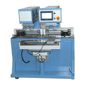 Semi-automatic 2 Color Closed Ink Cup Pad Printer Double Head Pad Printer Machine Independent Printing Head Two Colors 150*450mm