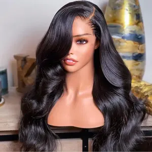 Grosir Wig rambut manusia Frontal HD renda 13x4 13x6 Wig depan renda Swiss Wig rambut Brazilian Virgin mentah untuk wanita