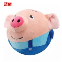 Jouet interactif pour chien écologique, balles rebondissantes en peluche, rechargeables, lavables, cochon de dessin animé, son électronique