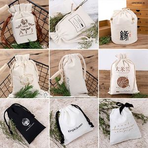 Wholesale Reusable Eco-Friendly Durable <b>Small</b> Custom Promotional Cotton <b>Drawstring</b> Packaging Gift Pouch <b>Bags</b> - Product Image 6