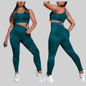 YNSEA OEM Großhandel Bedrucktes Übergrößen-Yoga-Set Sportbekleidung Crop Top Sport-BH Leggings Yoga Activewear 2-teiliges Fitness-Set - Product Image 1