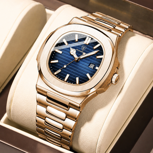 <span class=keywords><strong>Orologio</strong></span> Poedagar di Lusso Top di Gamma da <span class=keywords><strong>Uomo</strong></span> Quadrato <span class=keywords><strong>in</strong></span> Oro Rosa al Quarzo Impermeabile Luminoso con Data <span class=keywords><strong>in</strong></span> <span class=keywords><strong>Acciaio</strong></span> Inossidabile - Product Image 1